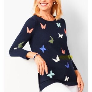 Talbots 3/4 length sleeve butterfly sweater size XS